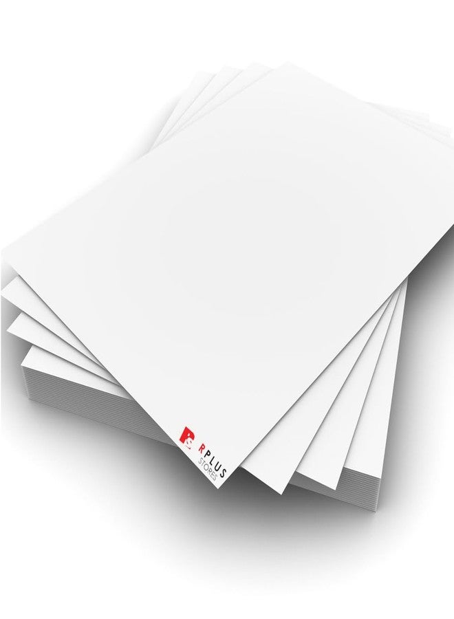 RPLUS STORES White Mount Board White A4 Size | 300 GSM | Set of 10 | Ideal for Artist Mount Board, Model Building, Scrapbooking, Art Projects, Card Making and Cardstock Sheets | Both Side Gloss - Image 1